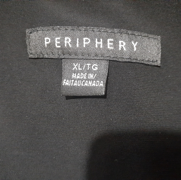 Periphery Women's Jersey Top Long Sleeve Assymetrical Front Hem Black Size XL - Picture 4 of 7